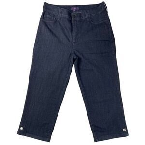 NYDJ Not Your Daughters Jeans Cropped Dark Denim Lift Tuck Technology Size 8